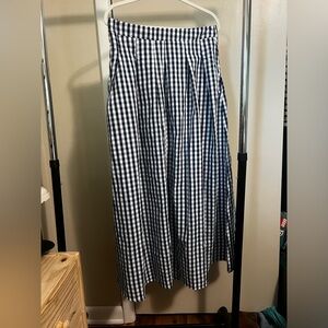 Gingham midi skirt with pockets